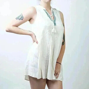 ROXY White Sleeveles Tunic Mini Dress - S